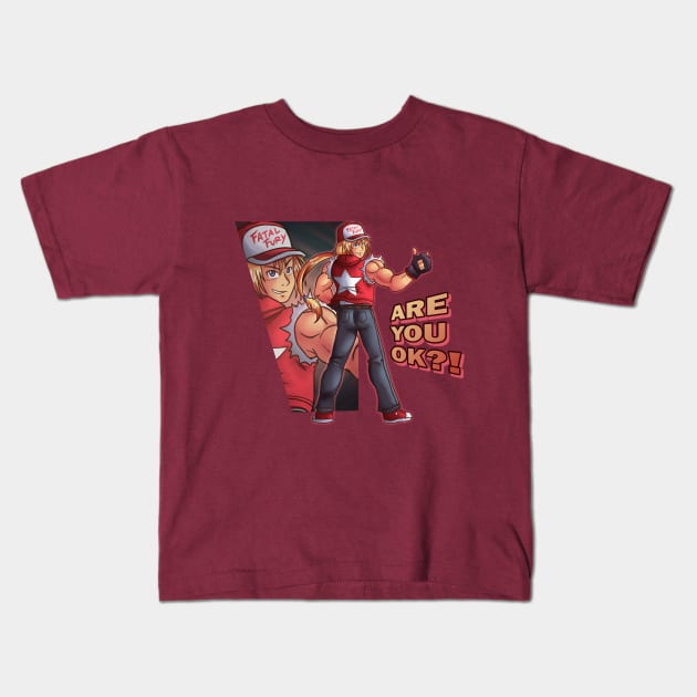 Terry Bogard ARE YOU OK?! Kids T-Shirt by IanDimas